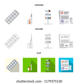 Isolated object of pharmacy and hospital logo. Collection of pharmacy and business stock symbol for web.