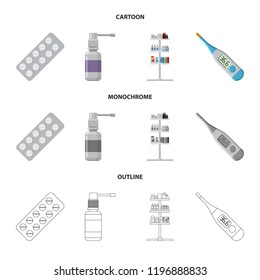 Isolated object of pharmacy and hospital logo. Set of pharmacy and business vector icon for stock.