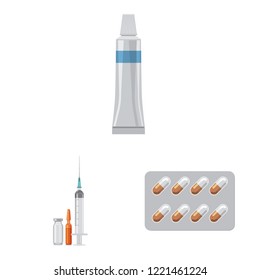 Isolated object of pharmacy and hospital logo. Collection of pharmacy and business vector icon for stock.