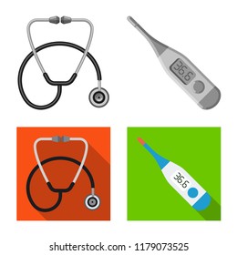Isolated object of pharmacy and hospital sign. Set of pharmacy and business vector icon for stock.