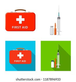 Isolated object of pharmacy and hospital sign. Set of pharmacy and business stock symbol for web.