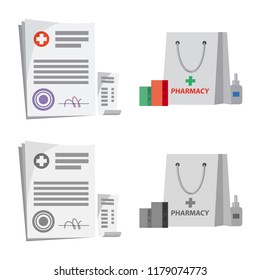 Isolated object of pharmacy and hospital symbol. Set of pharmacy and business vector icon for stock.