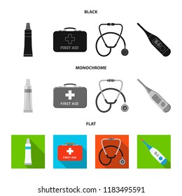 Isolated object of pharmacy and hospital symbol. Collection of pharmacy and business stock symbol for web.