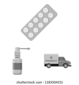 Isolated object of pharmacy and hospital symbol. Collection of pharmacy and business vector icon for stock.