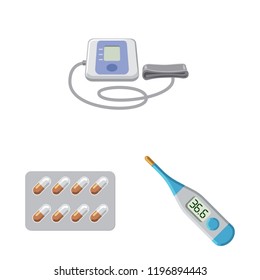 Isolated object of pharmacy and hospital symbol. Set of pharmacy and business vector icon for stock.