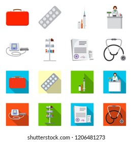 Isolated object of pharmacy and hospital symbol. Set of pharmacy and business stock symbol for web.
