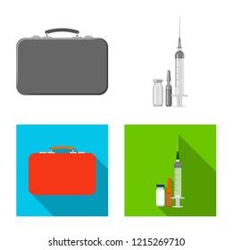 Isolated object of pharmacy and hospital symbol. Collection of pharmacy and business stock vector illustration.