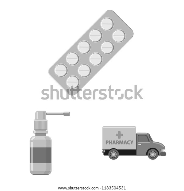 Isolated object of\
pharmacy and hospital symbol. Collection of pharmacy and business\
vector icon for\
stock.