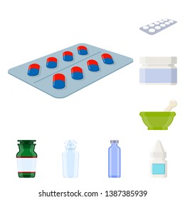 Isolated object of pharmacy and pharmaceutical sign. Collection of pharmacy and health stock symbol for web.