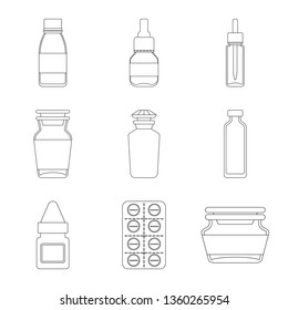 Isolated object of pharmacy and pharmaceutical symbol. Collection of pharmacy and health stock symbol for web.
