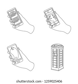 Isolated object of phone and screen icon. Collection of phone and cellphone stock symbol for web.