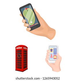 Isolated object of phone and screen icon. Set of phone and cellphone vector icon for stock.