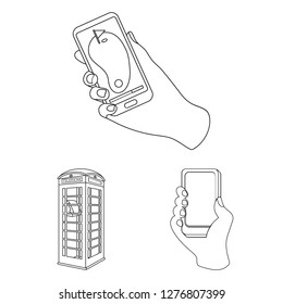 Isolated object of phone and screen icon. Collection of phone and cellphone stock symbol for web.