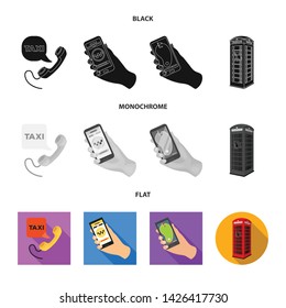 Isolated object of phone and screen icon. Collection of phone and cellphone stock symbol for web.