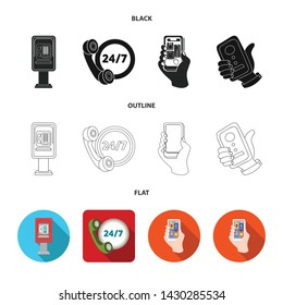 Isolated object of phone and screen icon. Set of phone and cellphone vector icon for stock.