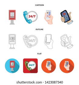 Isolated object of phone and screen sign. Collection of phone and cellphone stock vector illustration.