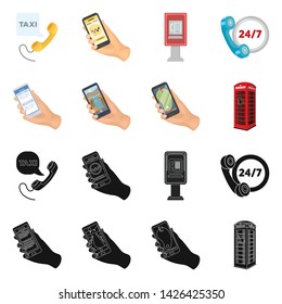 Isolated object of phone and screen sign. Collection of phone and cellphone vector icon for stock.