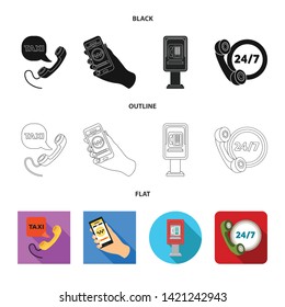 Isolated object of phone and screen symbol. Collection of phone and cellphone vector icon for stock.