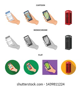 Isolated object of phone and screen symbol. Set of phone and cellphone vector icon for stock.