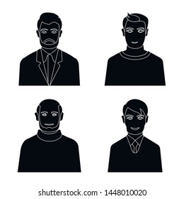 Isolated object of photo and character icon. Set of photo and face stock vector illustration.