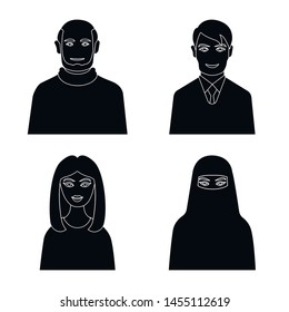 Isolated object of photo and character icon. Set of photo and face vector icon for stock.