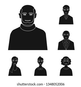Isolated object of photo and character  logo. Set of photo and face vector icon for stock.