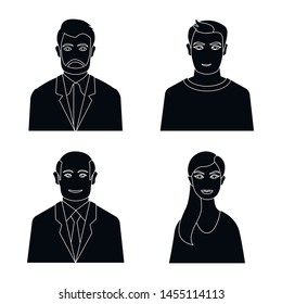 Isolated object of photo and character logo. Set of photo and face stock symbol for web.