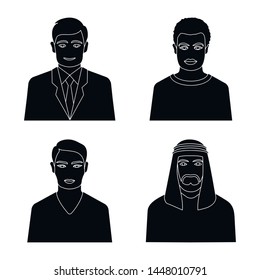 Isolated object of photo and character symbol. Set of photo and face stock vector illustration.