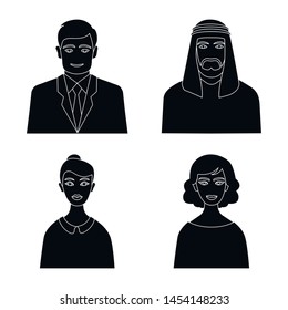 Isolated object of photo and character symbol. Set of photo and face vector icon for stock.