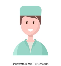 Isolated object of physician and portrait logo. Graphic of physician and ambulance stock vector illustration.