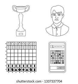 Isolated object of piece and strategy logo. Collection of piece and play stock symbol for web.