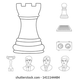 Isolated object of piece and strategy logo. Set of piece and play stock symbol for web.