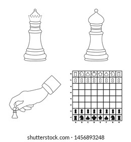 Isolated object of piece and strategy logo. Collection of piece and play vector icon for stock.