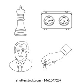 Isolated object of piece and strategy logo. Set of piece and play vector icon for stock.