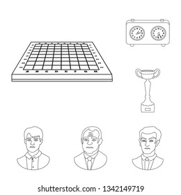 Isolated object of piece and strategy sign. Set of piece and play vector icon for stock.