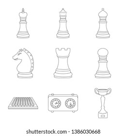 Isolated object of piece and strategy sign. Collection of piece and play stock vector illustration.