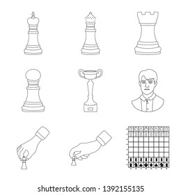 Isolated object of piece and strategy symbol. Set of piece and play vector icon for stock.