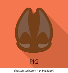 Isolated object of pig and track symbol. Collection of pig and trail stock symbol for web.