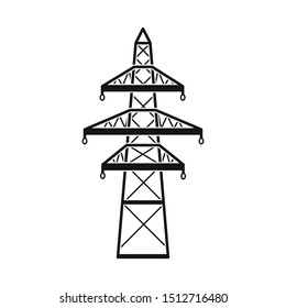 Isolated object of pillar and energetic icon. Web element of pillar and station stock vector illustration.