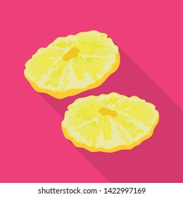 Isolated object of pineapple and dry sign. Collection of pineapple and tropical vector icon for stock.