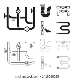 Isolated object of pipe and plumbing icon. Collection of pipe and metal vector icon for stock.