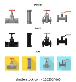 Isolated object of pipe and tube icon. Collection of pipe and pipeline vector icon for stock.