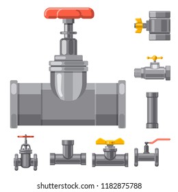 Isolated object of pipe and tube icon. Collection of pipe and pipeline stock vector illustration.