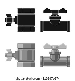 Isolated object of pipe and tube icon. Set of pipe and pipeline stock symbol for web.