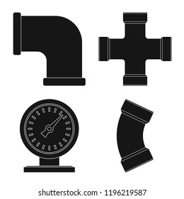 Isolated object of pipe and tube icon. Collection of pipe and pipeline stock symbol for web.