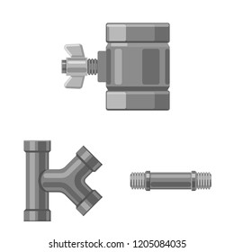 Isolated object of pipe and tube icon. Set of pipe and pipeline stock symbol for web.