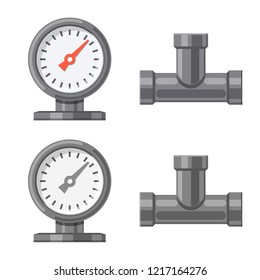Isolated object of pipe and tube icon. Set of pipe and pipeline stock vector illustration.