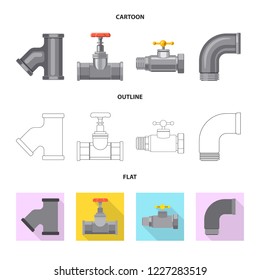 Isolated object of pipe and tube icon. Collection of pipe and pipeline stock symbol for web.