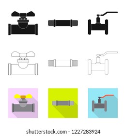 Isolated object of pipe and tube icon. Set of pipe and pipeline stock symbol for web.