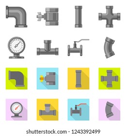 Isolated object of pipe and tube icon. Set of pipe and pipeline stock symbol for web.